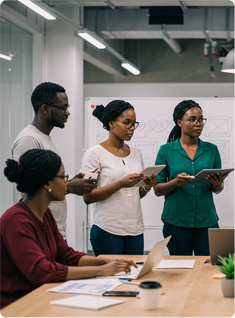 Team meeting at Dexwin office